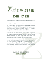 Speise- und Weinkarte ZEIT AM STEIN Druck