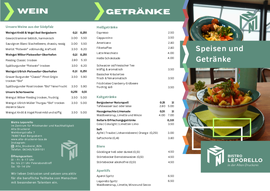 Speisekarte Bistro Leporello
