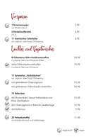 Speisenkarte